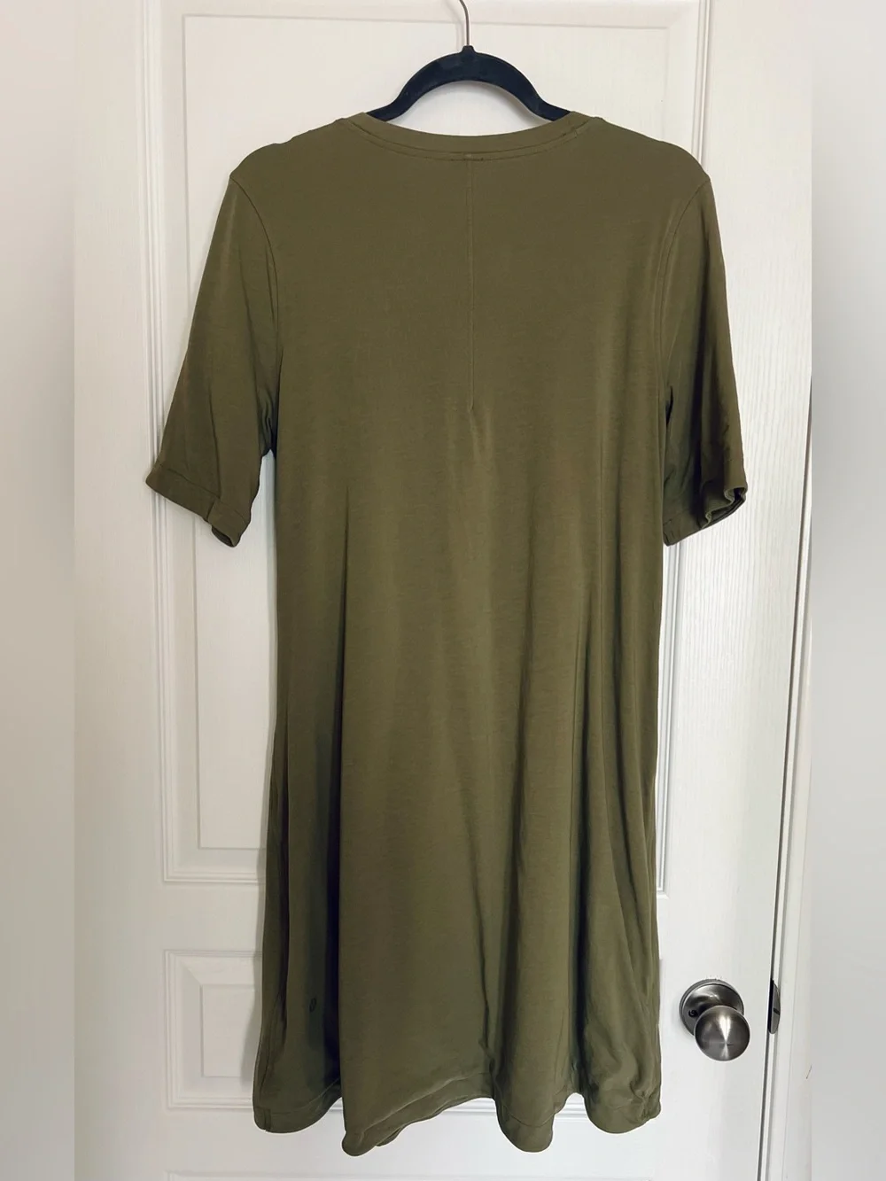 Lululemon Cotton Wrap-Front T-Shirt Dress in Bronze Green size 10